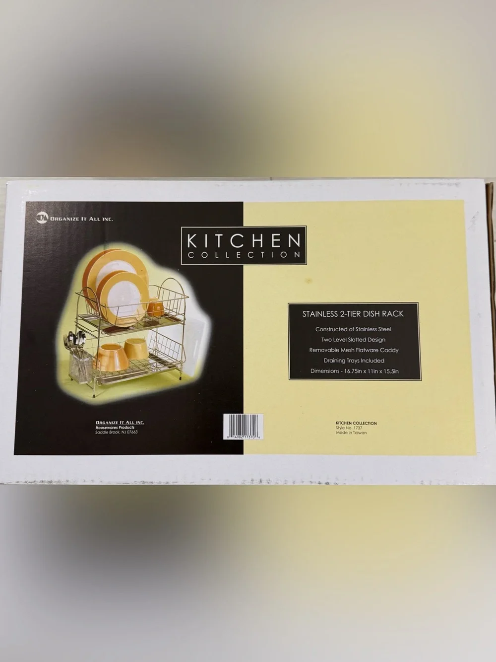 NIB Kitchen Collection High Quality Stainless Steel 2-Tier Dish Rack